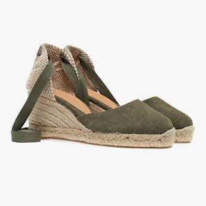 Castaner Olive Espadrille Wedges